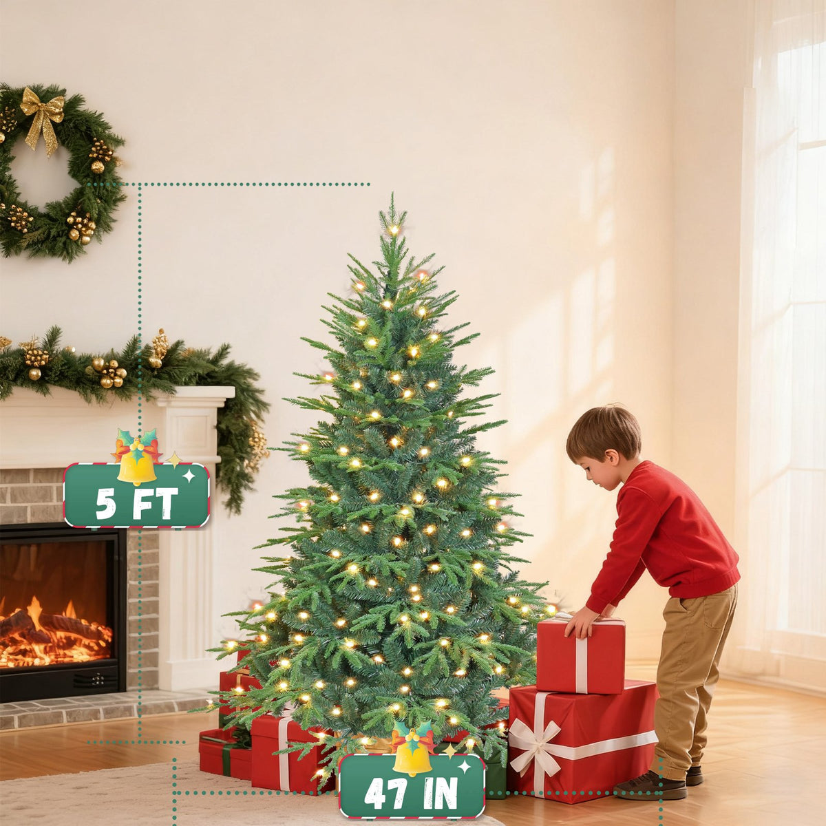Sierra Spruce Artificial Christmas Tree with Extra Full Branches