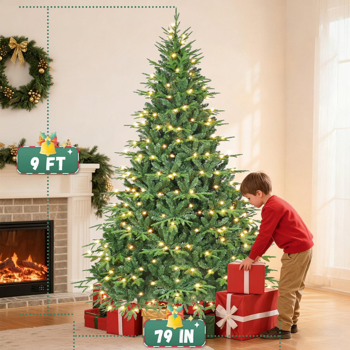 Sierra Spruce Artificial Christmas Tree with Extra Full Branches