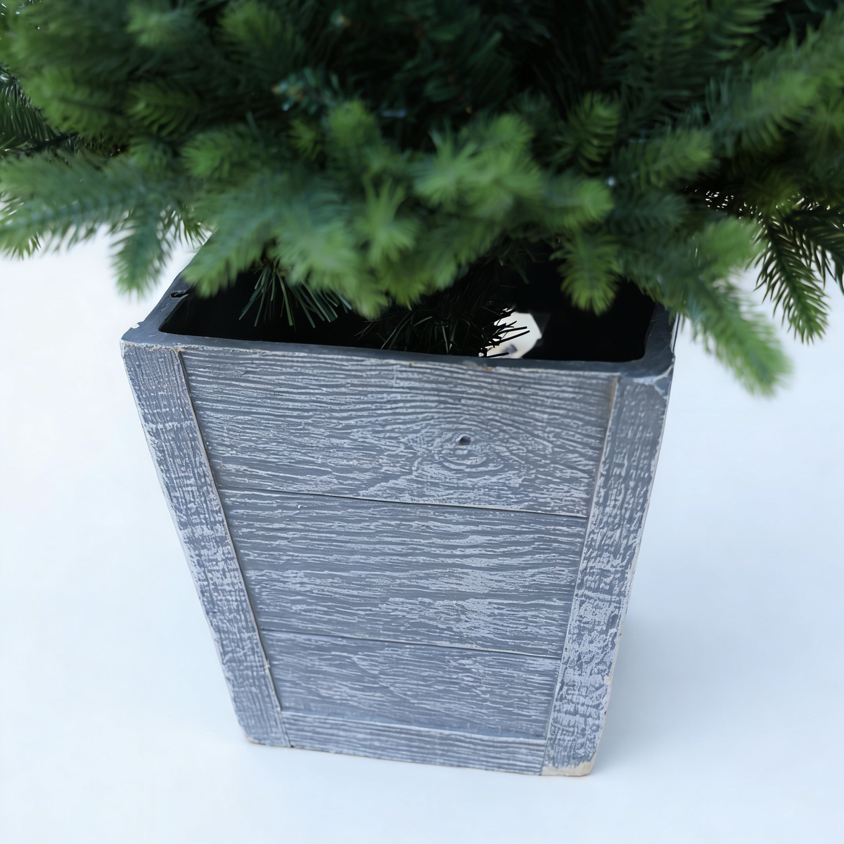 Cypress Spruce Artificial Christmas Tree with Decorative Planter