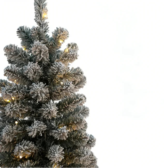 Cypress Spruce Artificial Christmas Tree with Silver Flocking