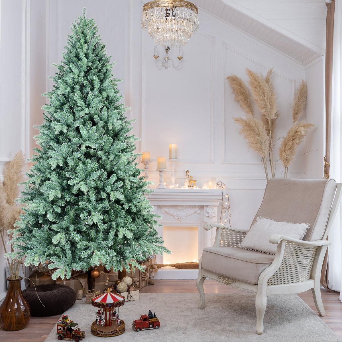 Blue Spruce Artificial Christmas Tree with Silvery Blue Tips