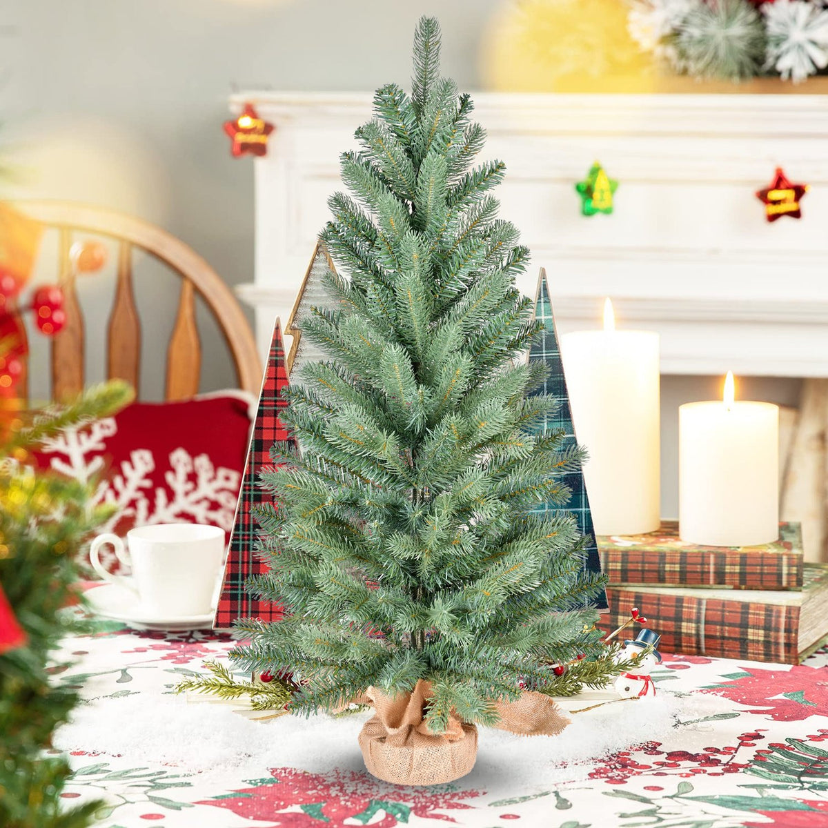Blue Spruce Artificial Christmas Tree with Silvery Blue Tips