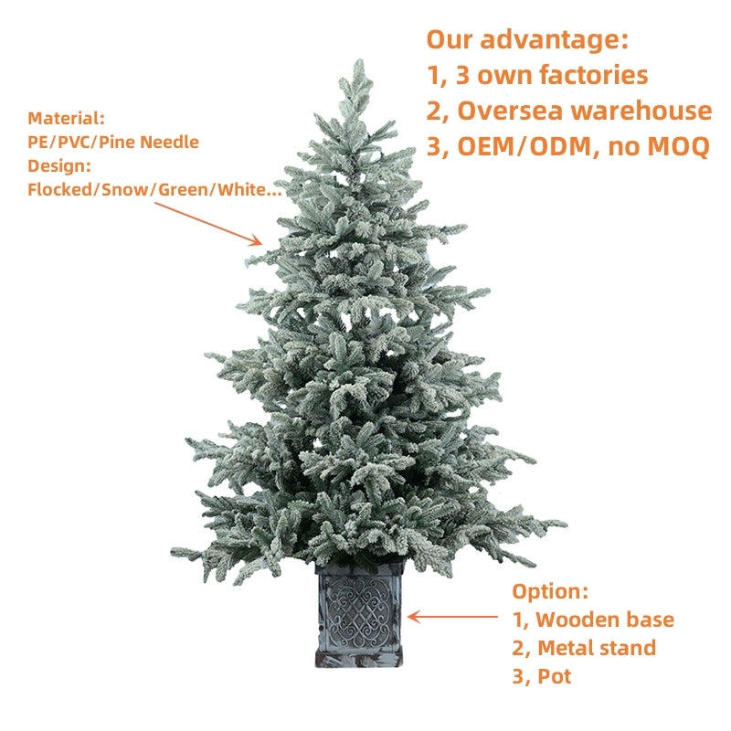 Duchess Flock Artificial Christmas Tree with Frosted Green Branches