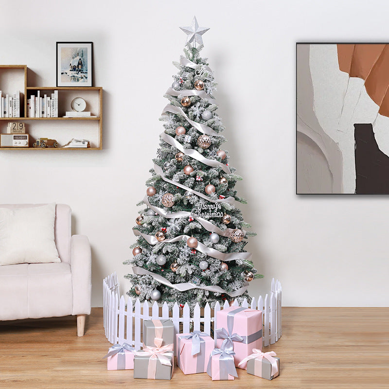 Duchess Flock Artificial Christmas Tree with Red Berry Decorations