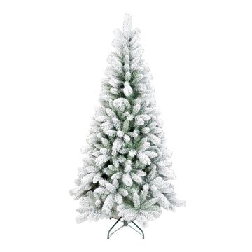 Flocked Cedar Artificial Christmas Tree with Snowy White Branches