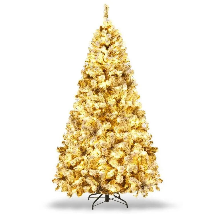 Flocked Hinged Artificial Christmas Tree Premium Snow