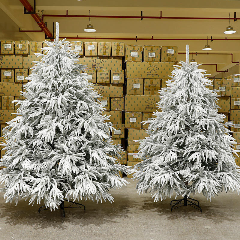 Frosted Pine Tree Thick Artificial Christmas with Snow Flocked