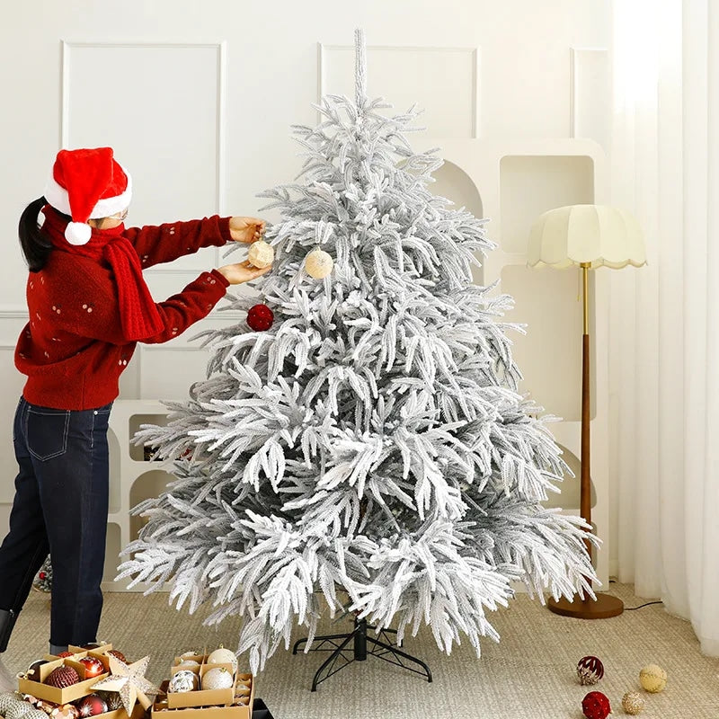 Frosted Pine Tree Thick Artificial Christmas with Snow Flocked