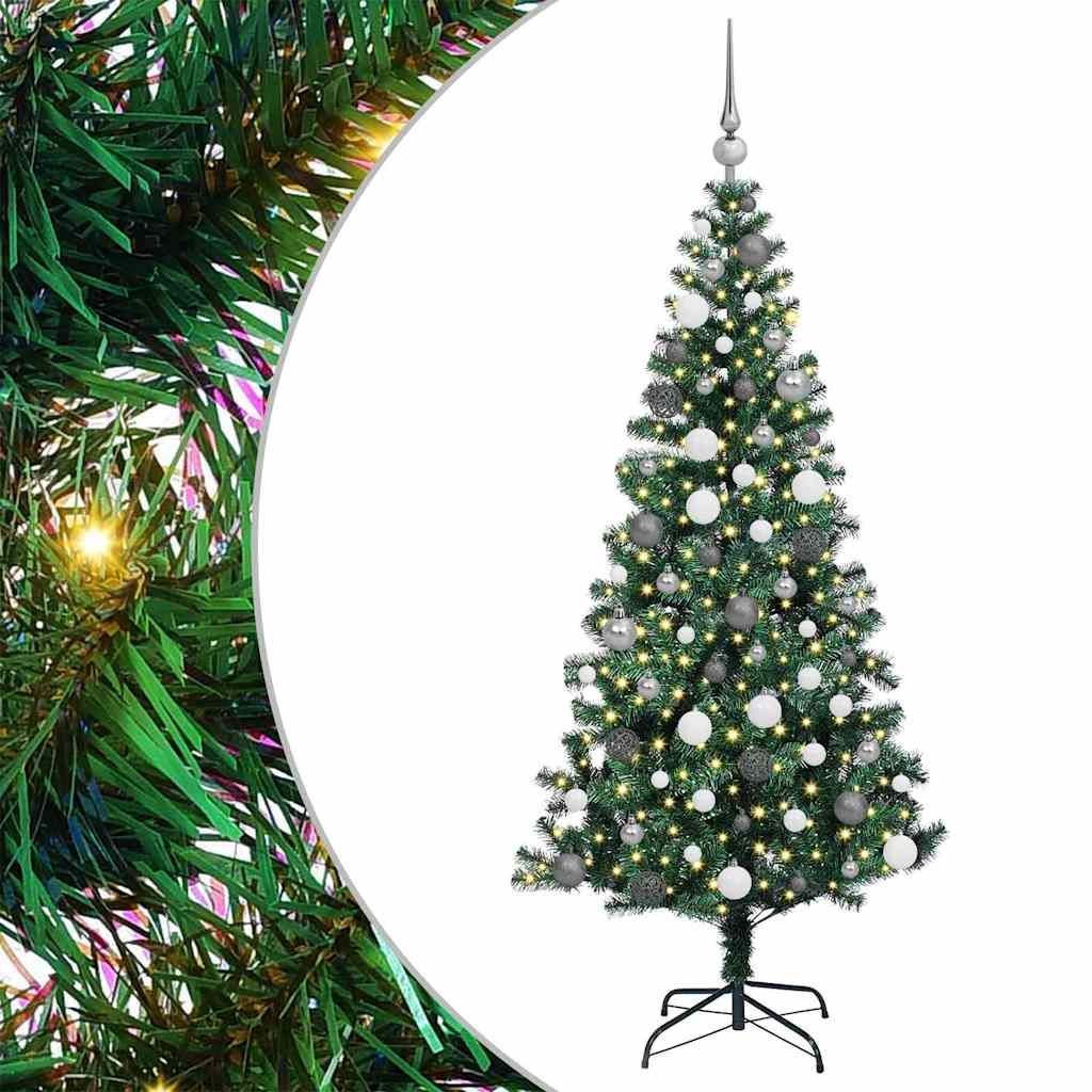 Green Artificial Pre Lit Christmas Tree with Warm White LEDs