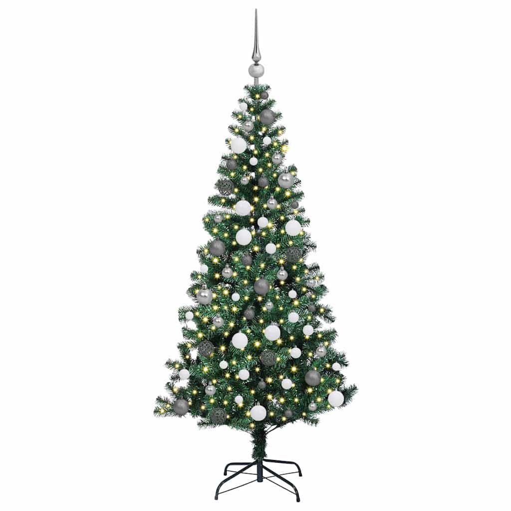 Green Artificial Pre Lit Christmas Tree with Warm White LEDs