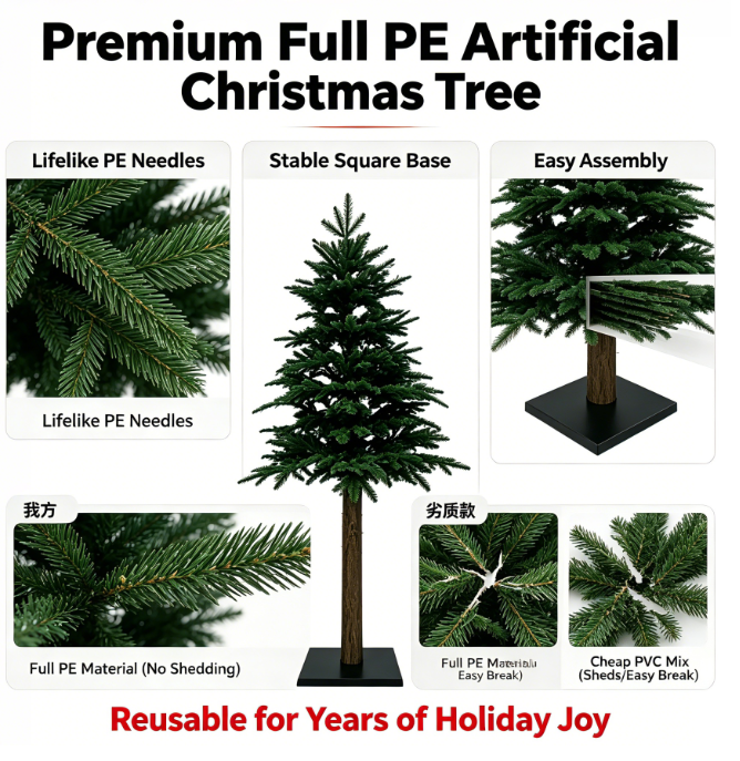 Green Spruce Artificial Christmas Tree with Realistic Branches