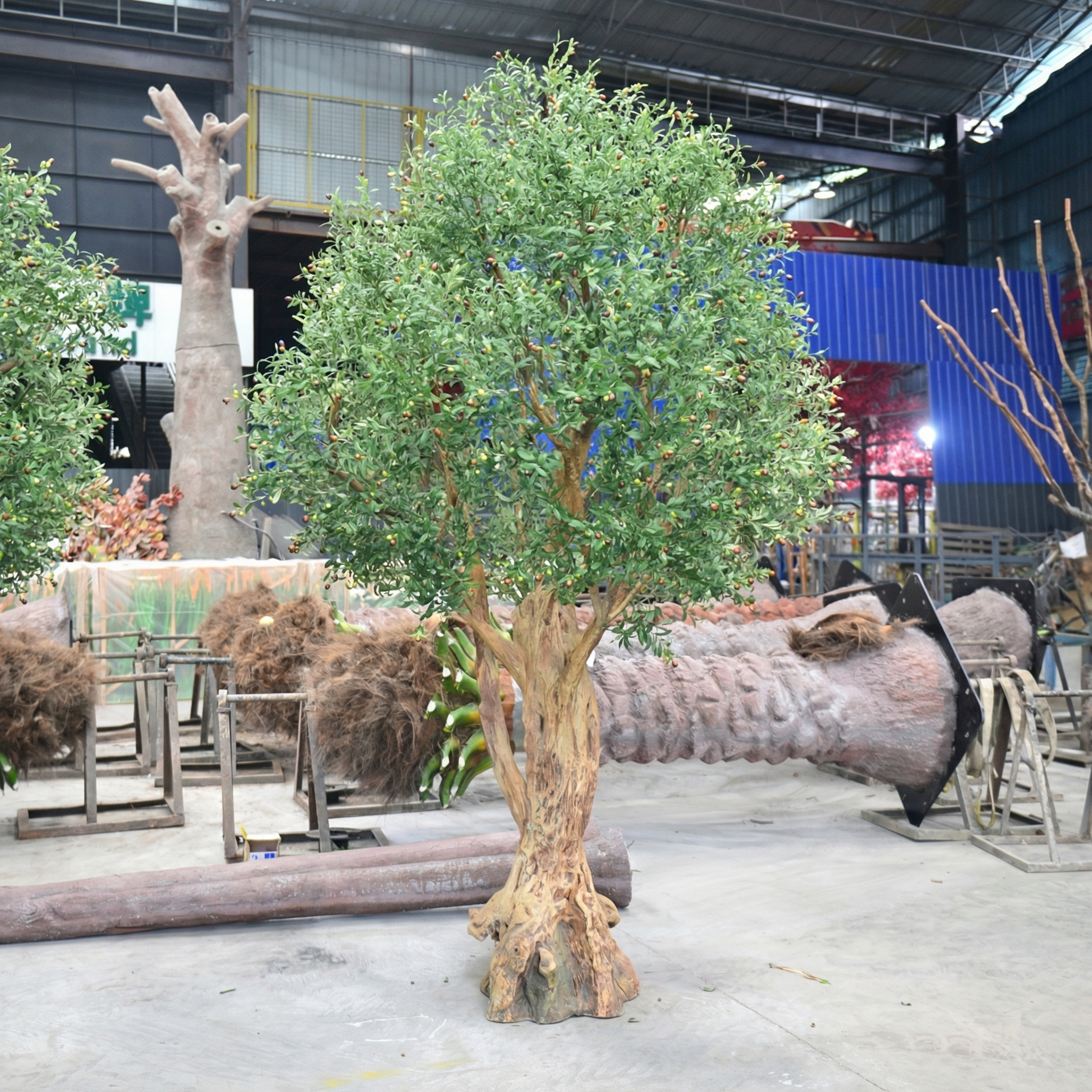 Custom Artificial Olive Tree Fiberglass Decorative 8 ft
