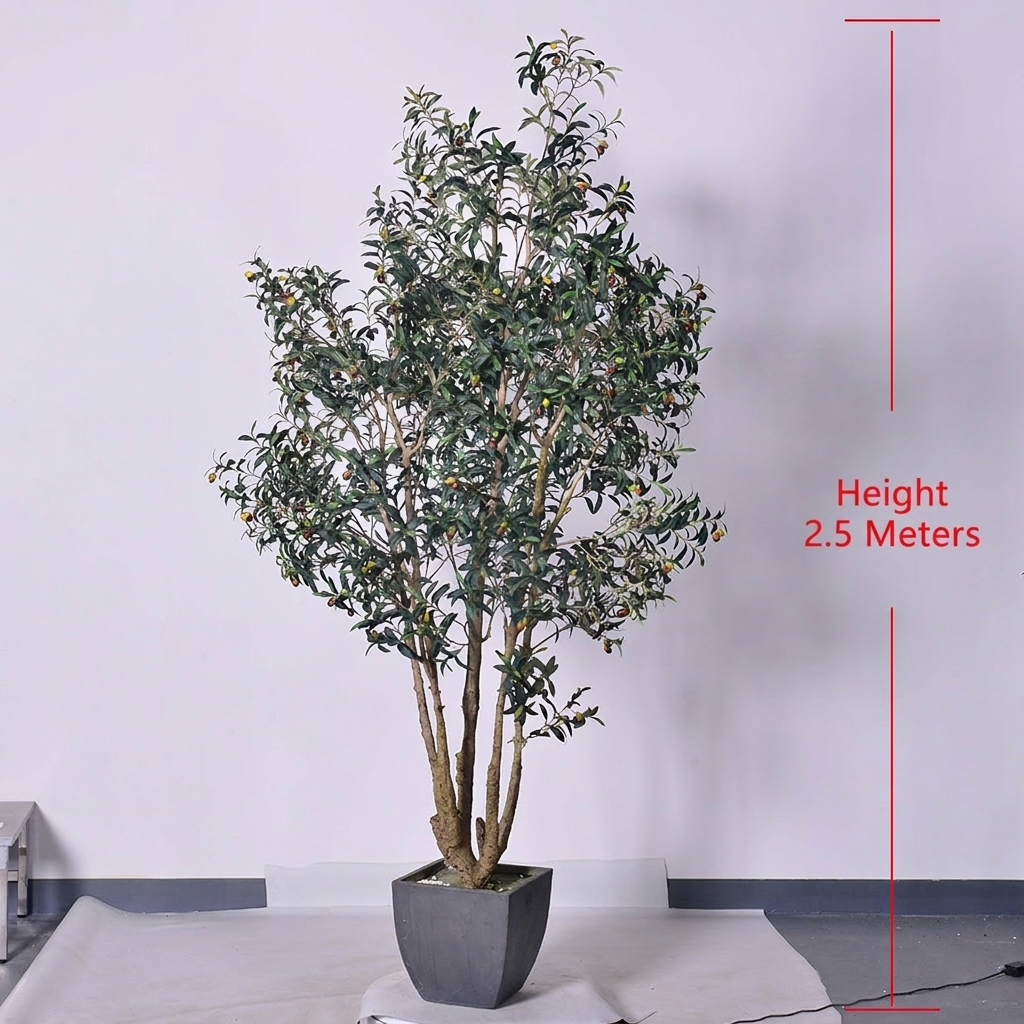Custom Artificial Olive Tree Fiberglass Decorative 8 ft