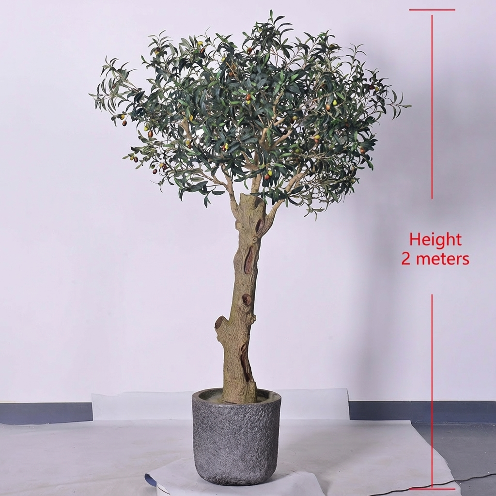 Custom Artificial Olive Tree Fiberglass Decorative 8 ft