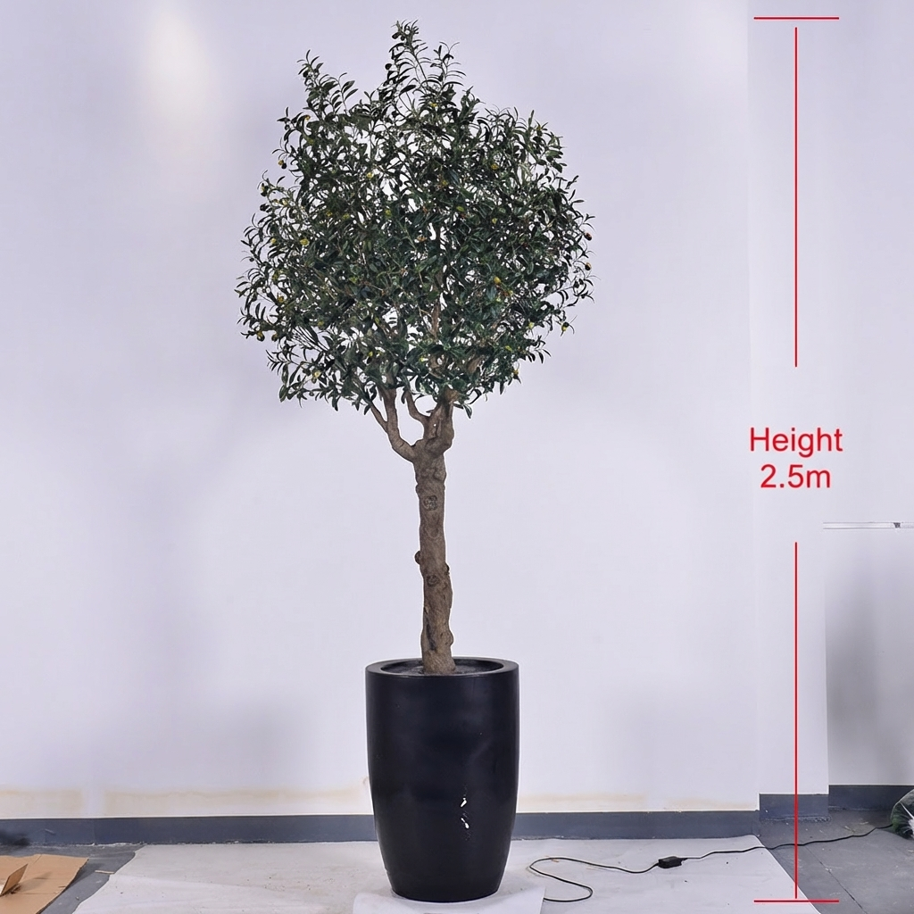 Custom Artificial Olive Tree Fiberglass Decorative 8 ft