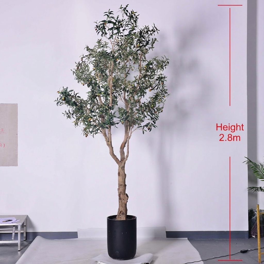 Custom Artificial Olive Tree Fiberglass Decorative 8 ft