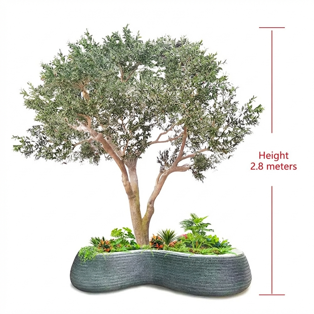 Custom Artificial Olive Tree Fiberglass Decorative 8 ft