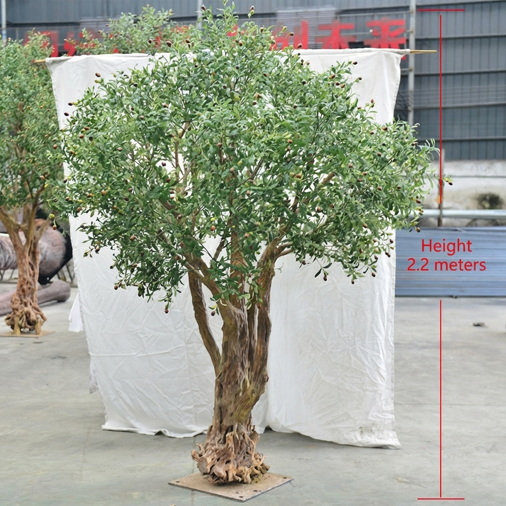Custom Artificial Olive Tree Fiberglass Decorative 8 ft