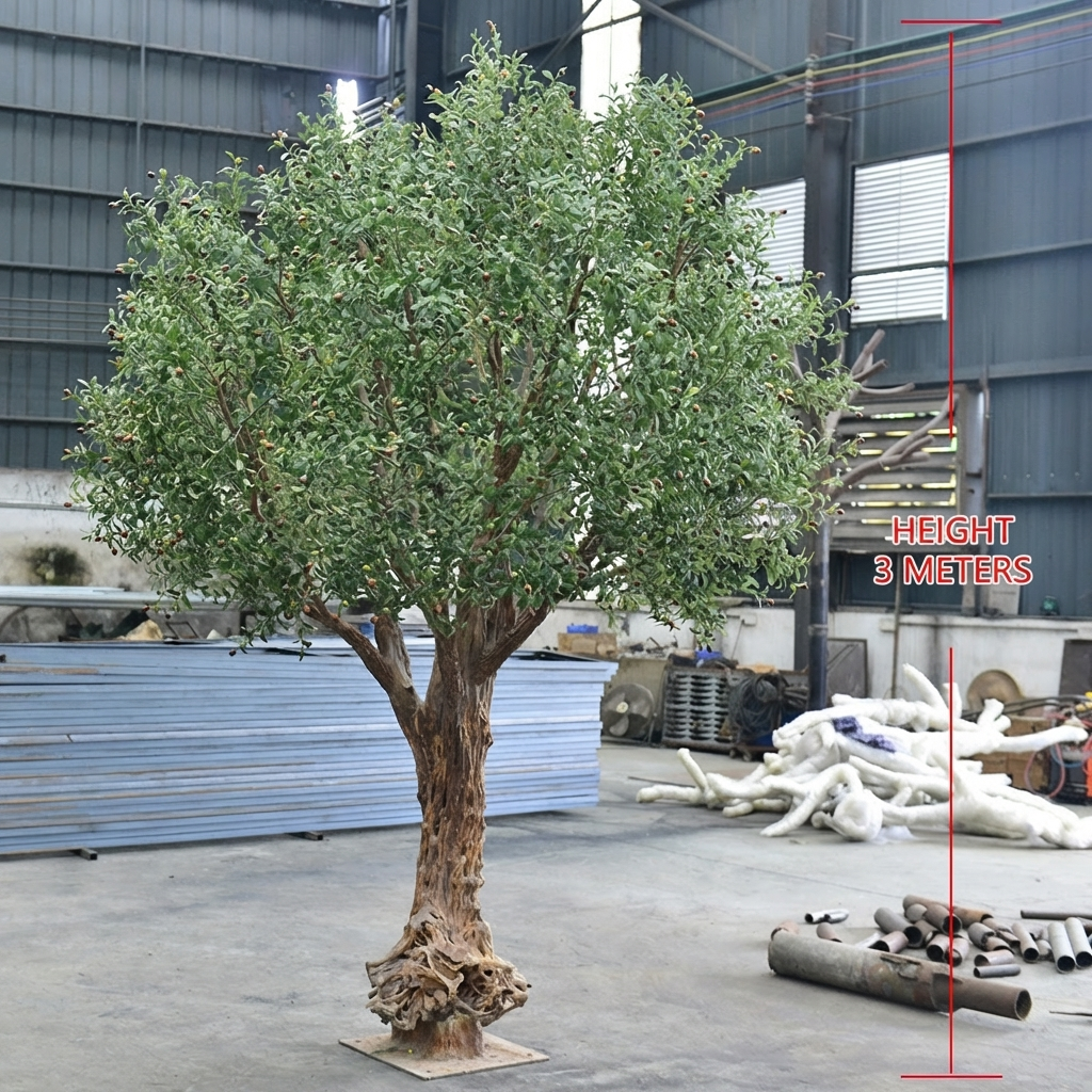 Custom Artificial Olive Tree Fiberglass Decorative 8 ft