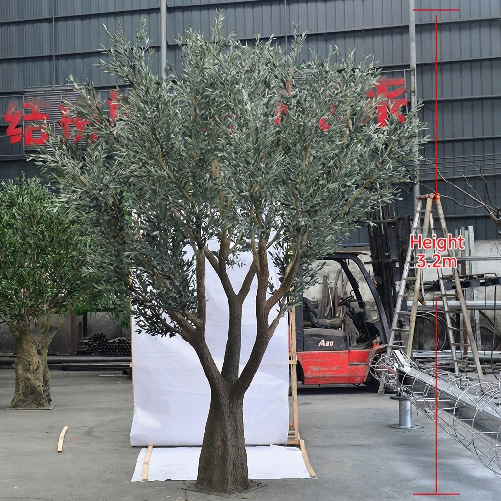 Custom Artificial Olive Tree Fiberglass Decorative 8 ft