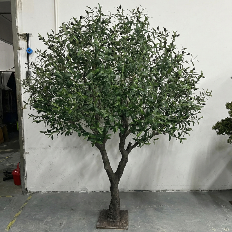 Artificial Olive Tree Plastic PVC With Wood Branch 6.5 FT