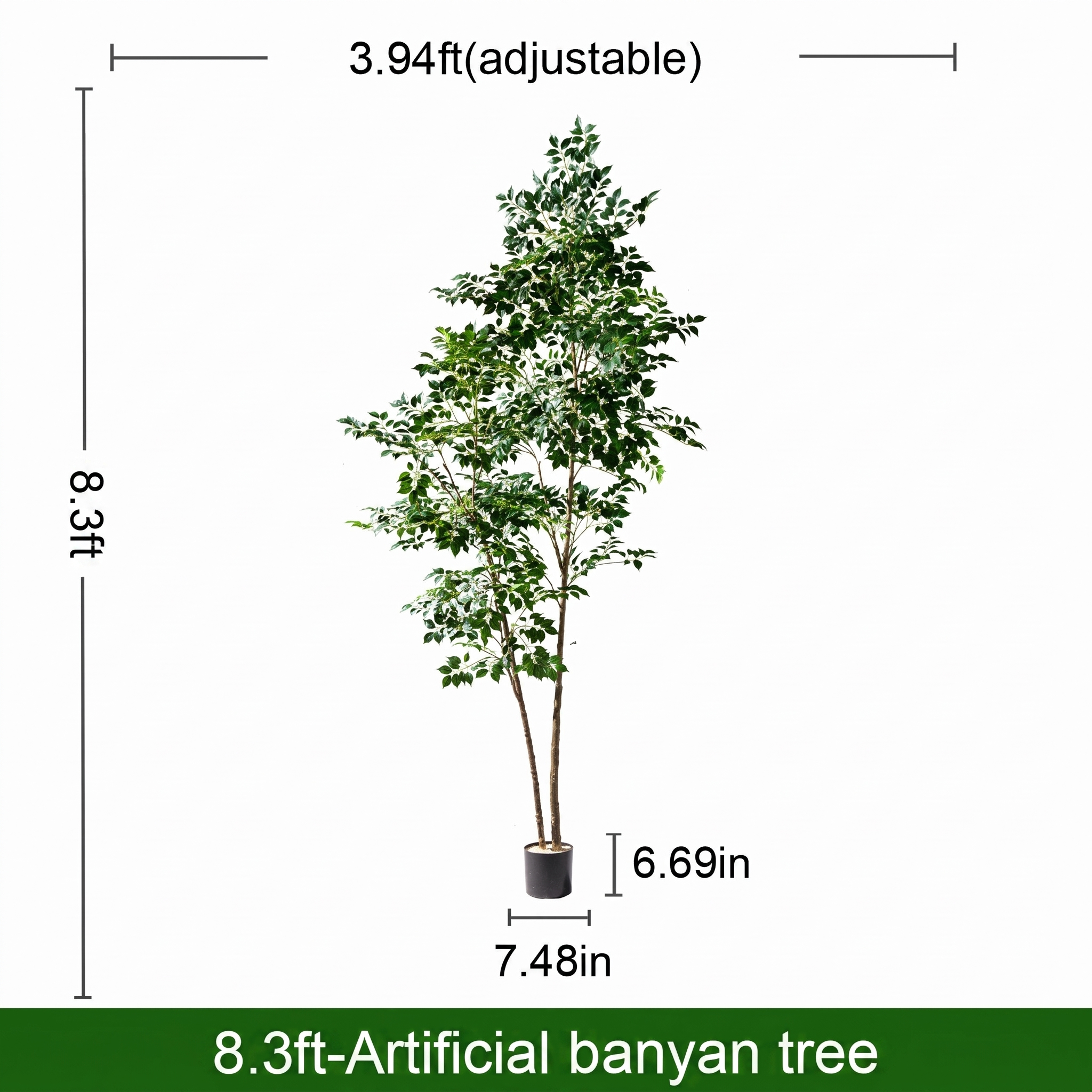 Artificial Banyan Tree 6ft Lifelike Indoor Outdoor Centerpiece