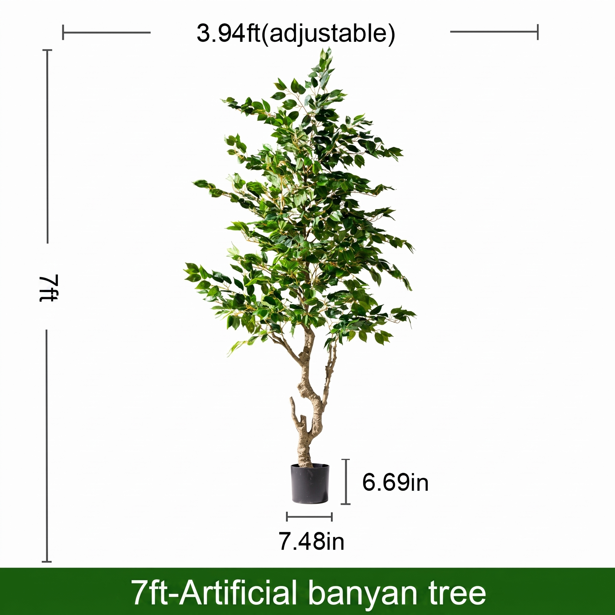 Artificial Banyan Tree 6ft Lifelike Indoor Outdoor Centerpiece