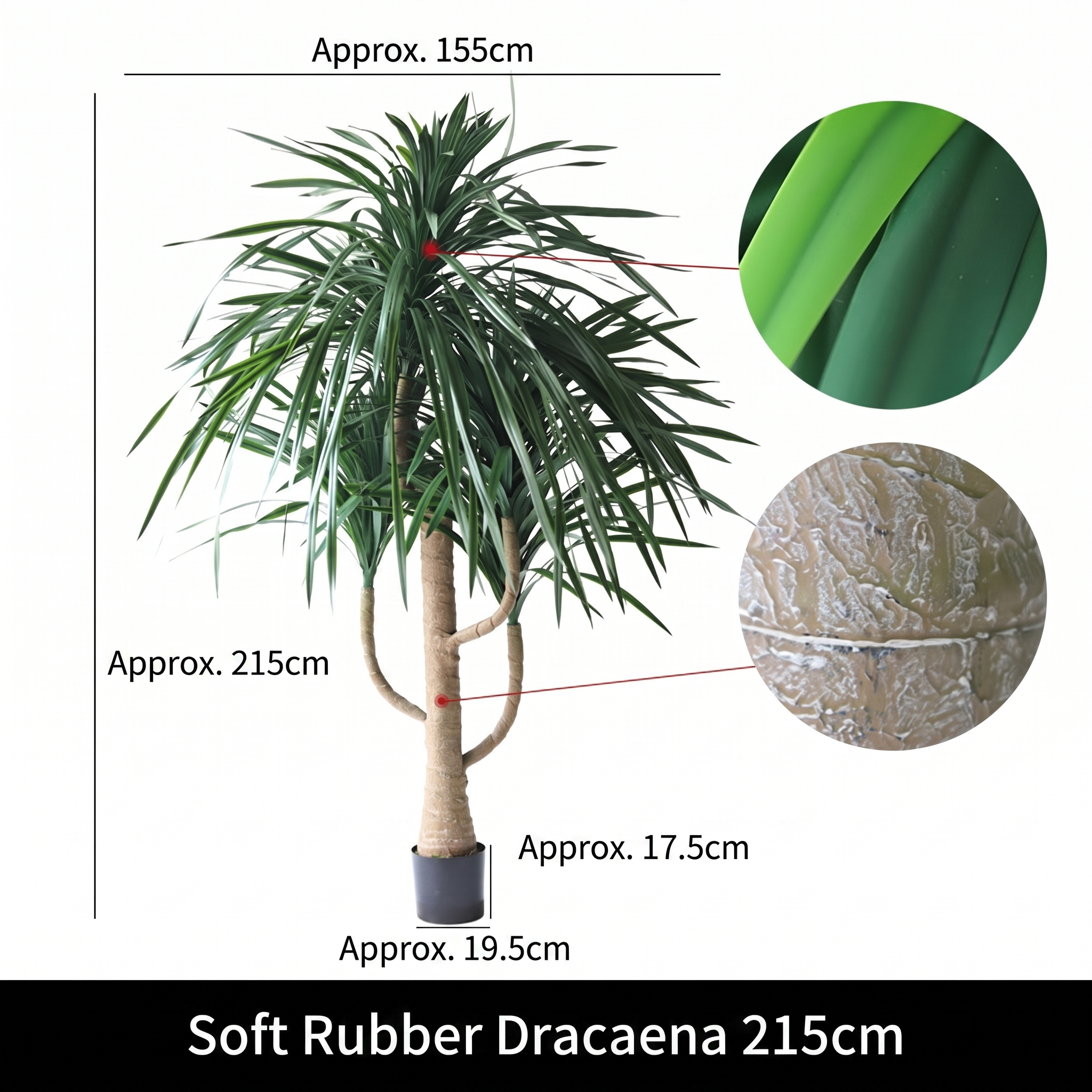 Künstlicher Drachenbaum Weichgummi für Geschäftsräume