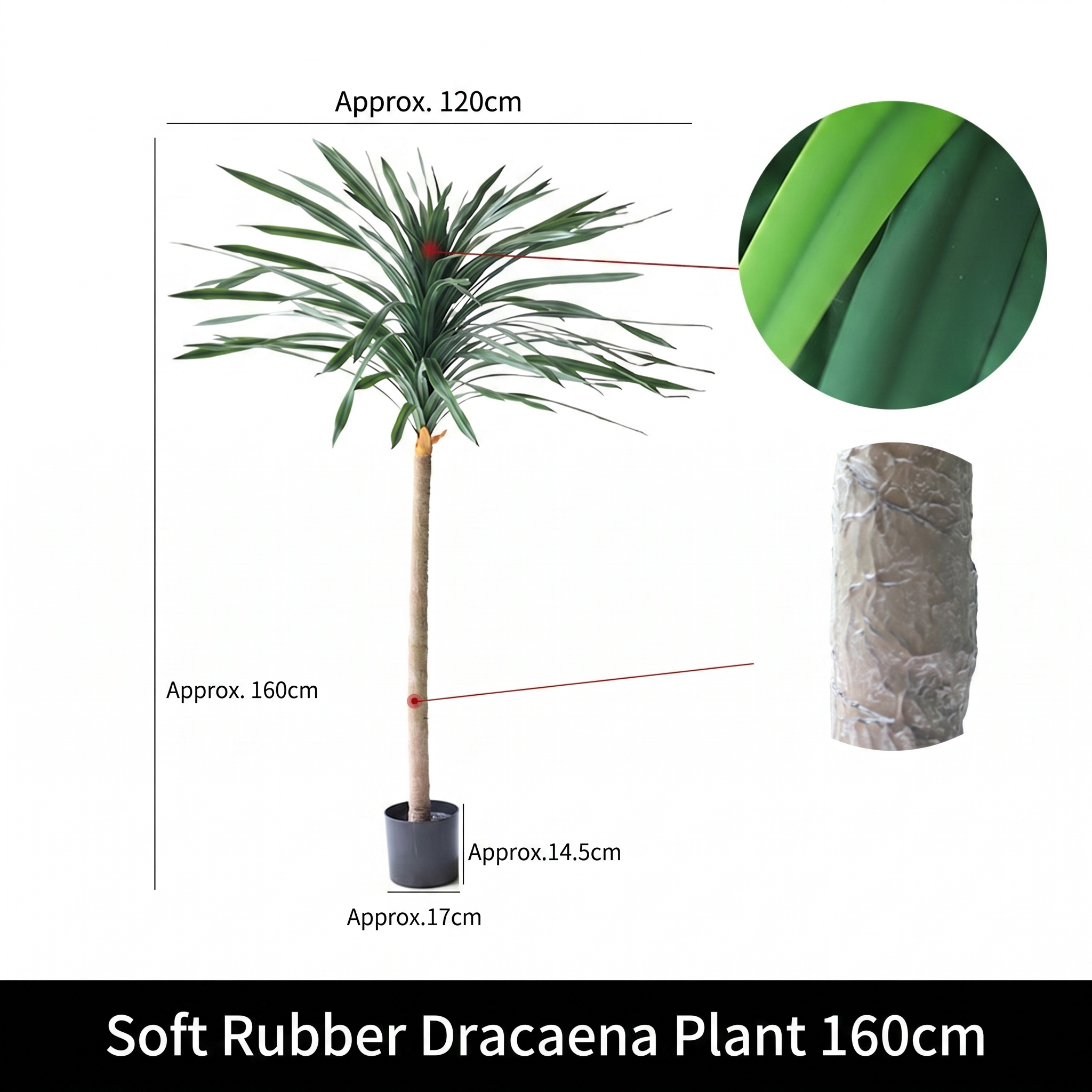 Künstlicher Drachenbaum Weichgummi für Geschäftsräume