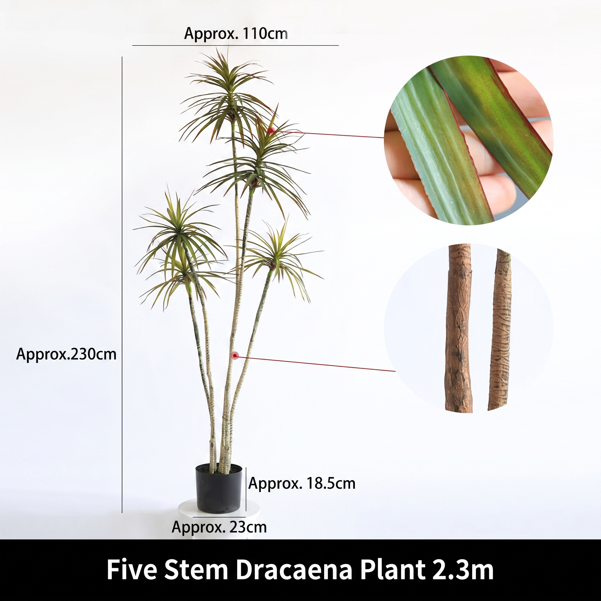 Künstlicher Drachenbaum Weichgummi für Geschäftsräume