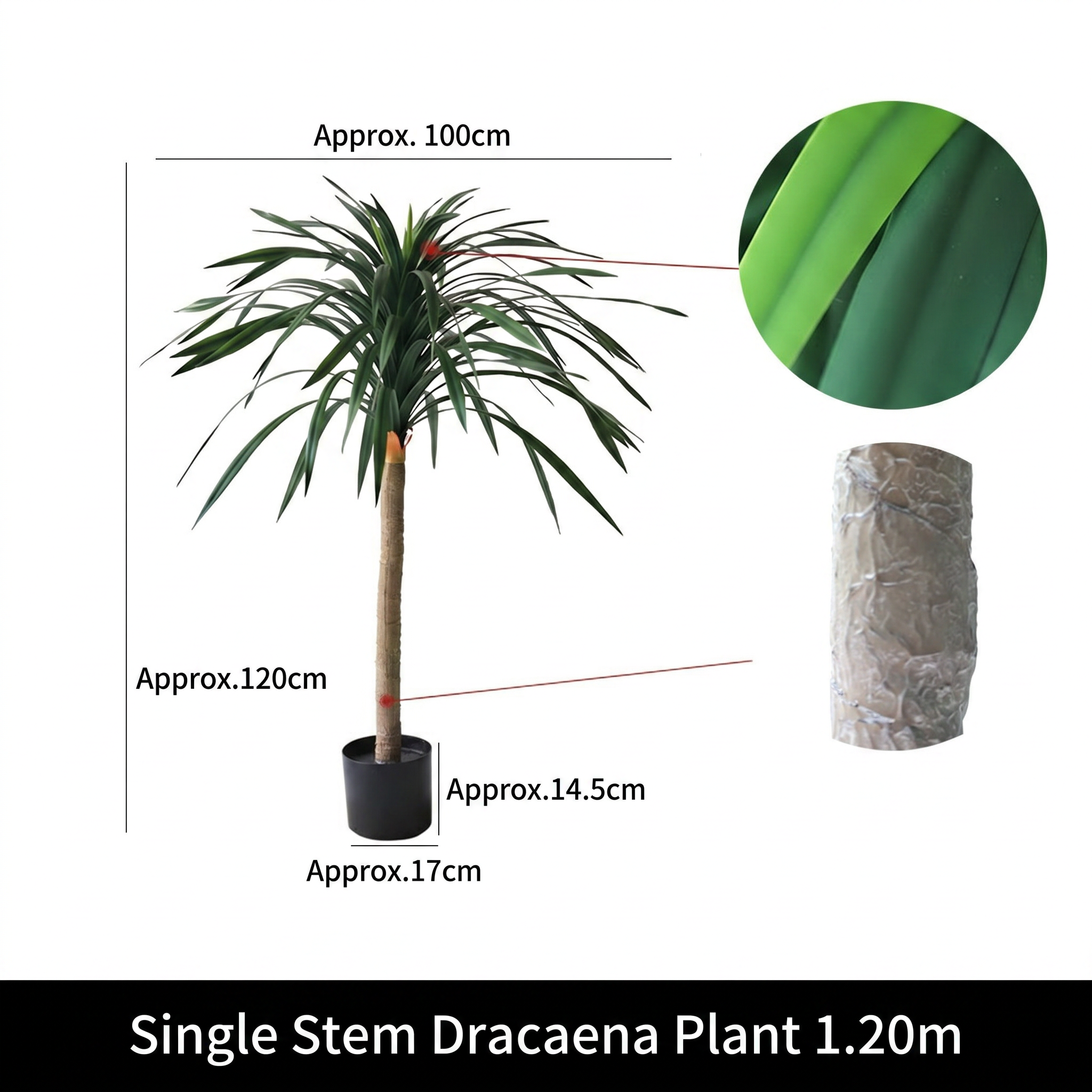 Künstlicher Drachenbaum Weichgummi für Geschäftsräume