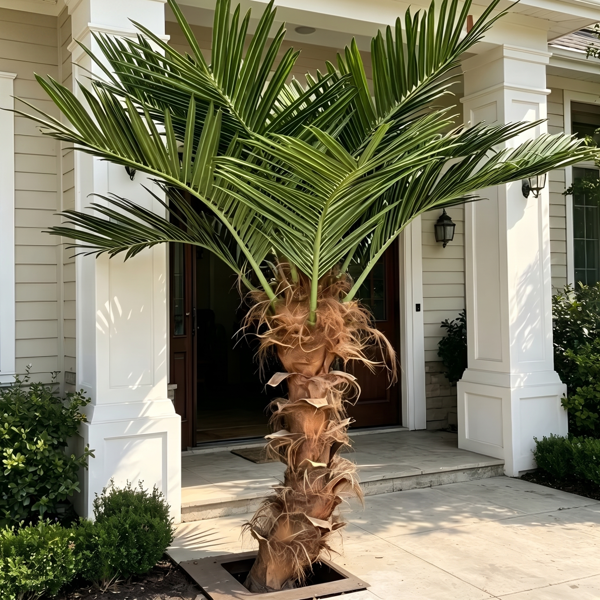 Curved Artificial Coconut Palm Tree for Outdoor Landscapes