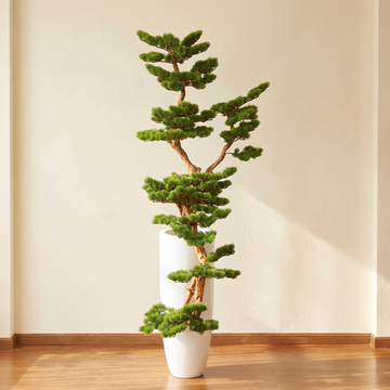 Tall Artificial Cedar Pine Bonsai Tree Green 220cm