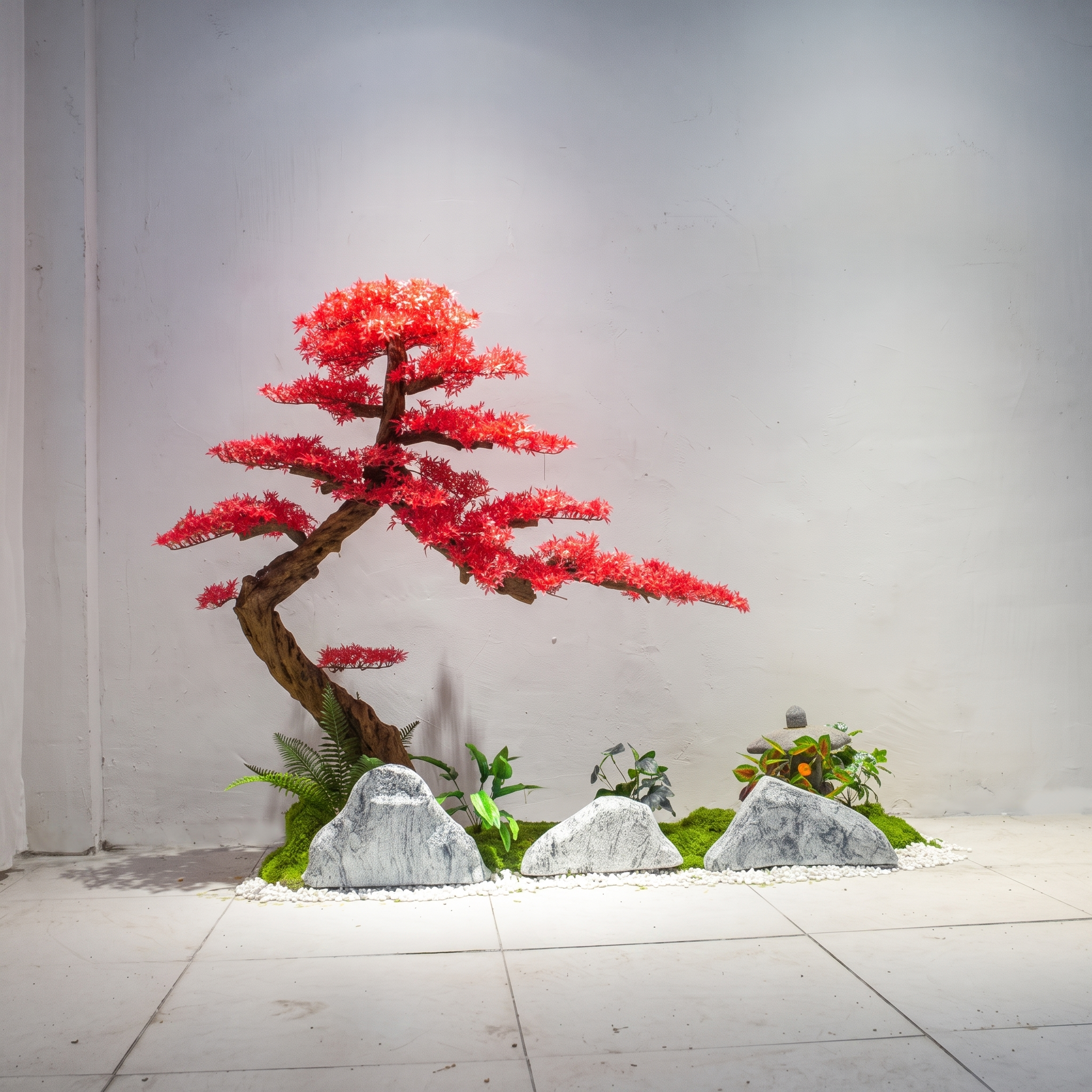 Artificial Red Maple Tree for Indoor Landscape Displays