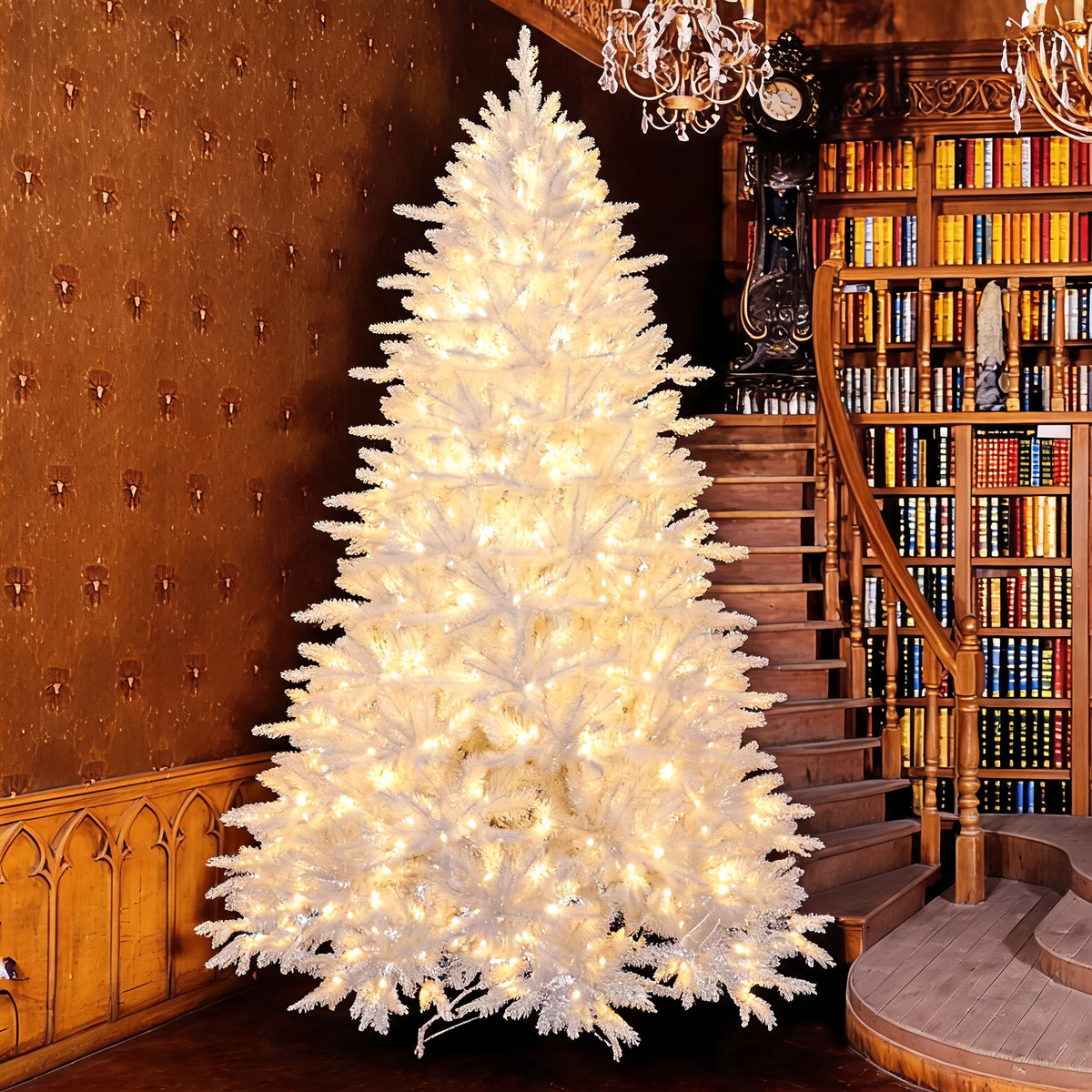 Pre Lit Snow Flocked Artificial Christmas Tree