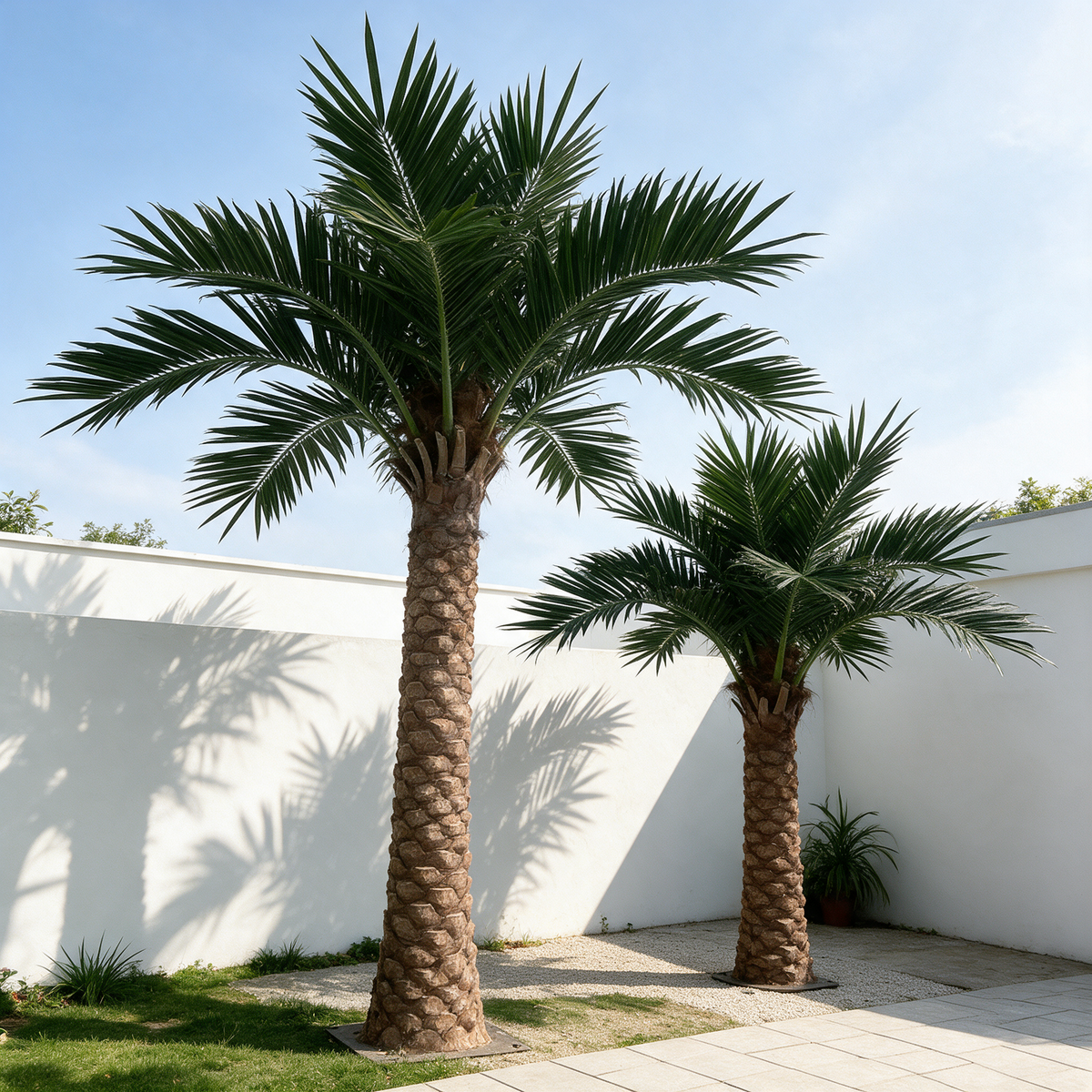 Palmera datilera canaria artificial, altura personalizada, exhibición exterior