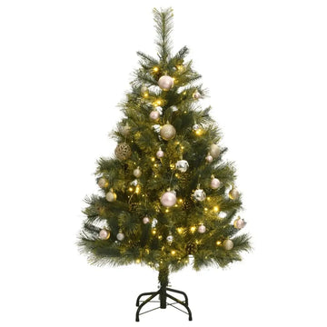 Hinged Artificial Christmas Tree Rose Gold With LEDs