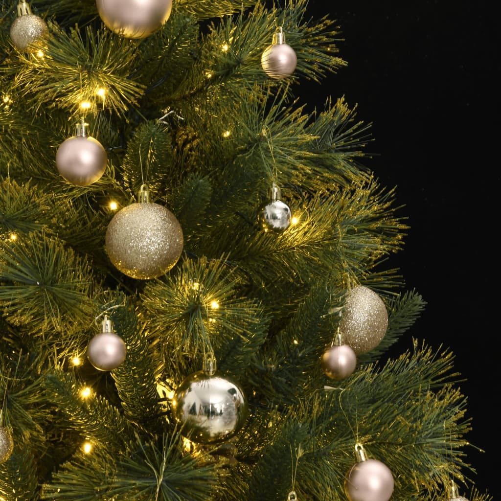 Hinged Artificial Christmas Tree Rose Gold With LEDs