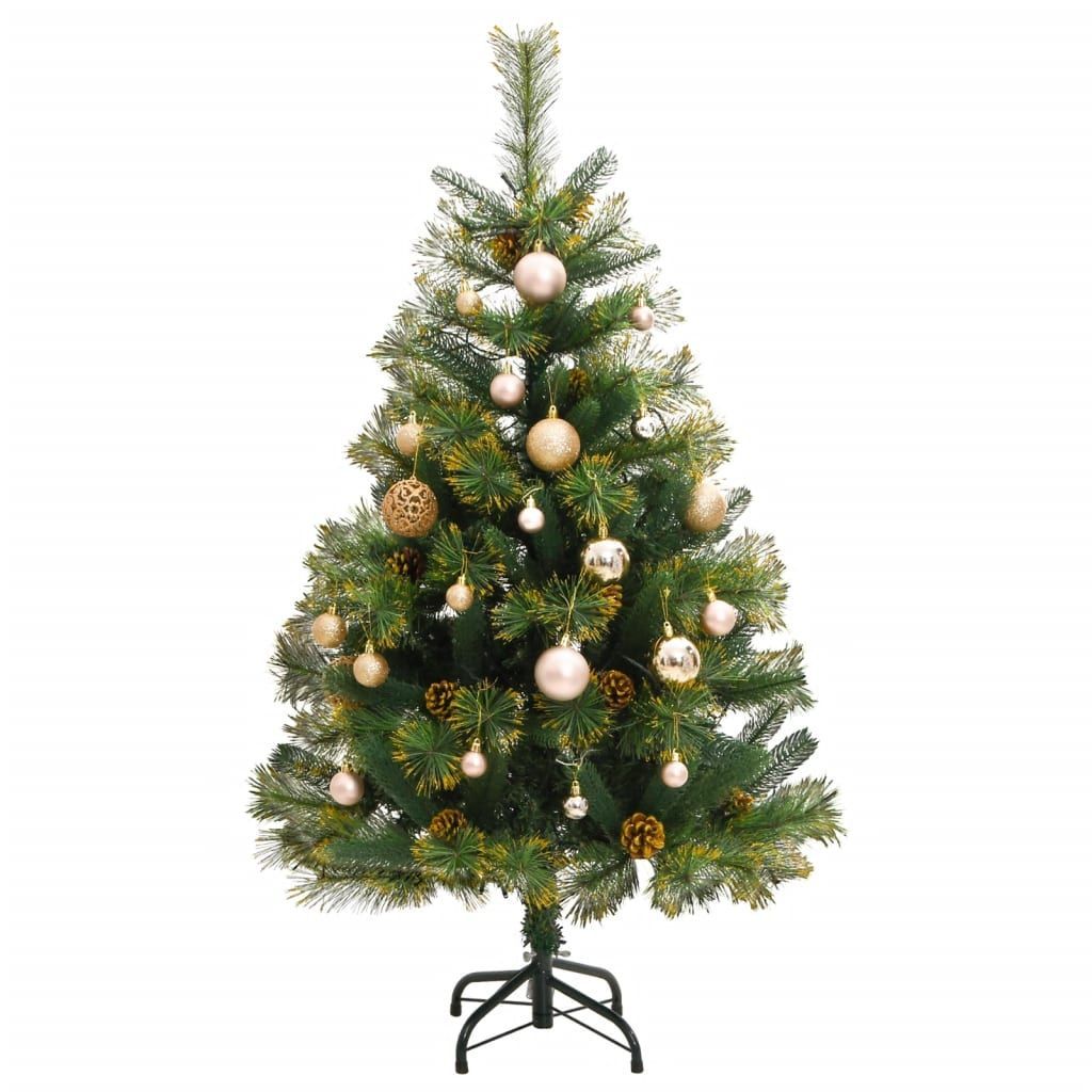 Hinged Artificial Christmas Tree Rose Gold With LEDs