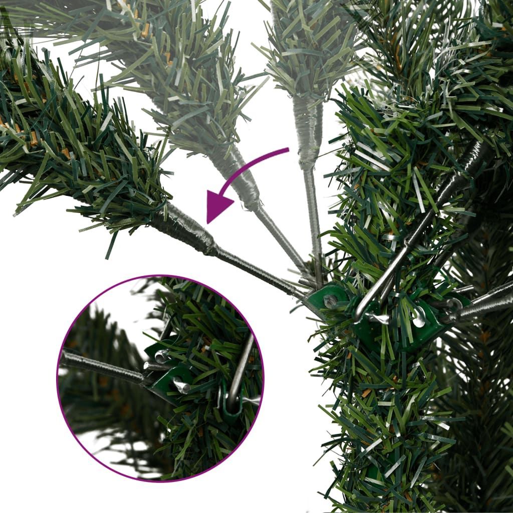 Hinged Artificial Christmas Tree with LEDs and Ball Set