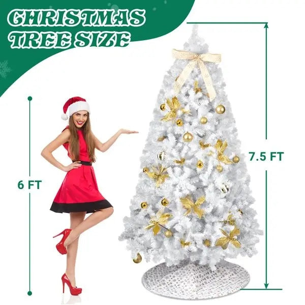 Hinged Xmas Pine Tree with Warm White LEDs
