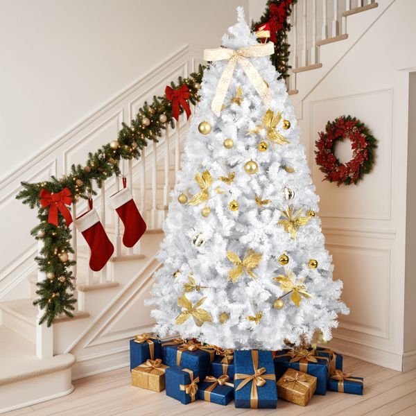 Hinged Xmas Pine Tree with Warm White LEDs