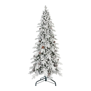 Frosted Mountain Spruce Artificial Christmas Tree with Pine Cones