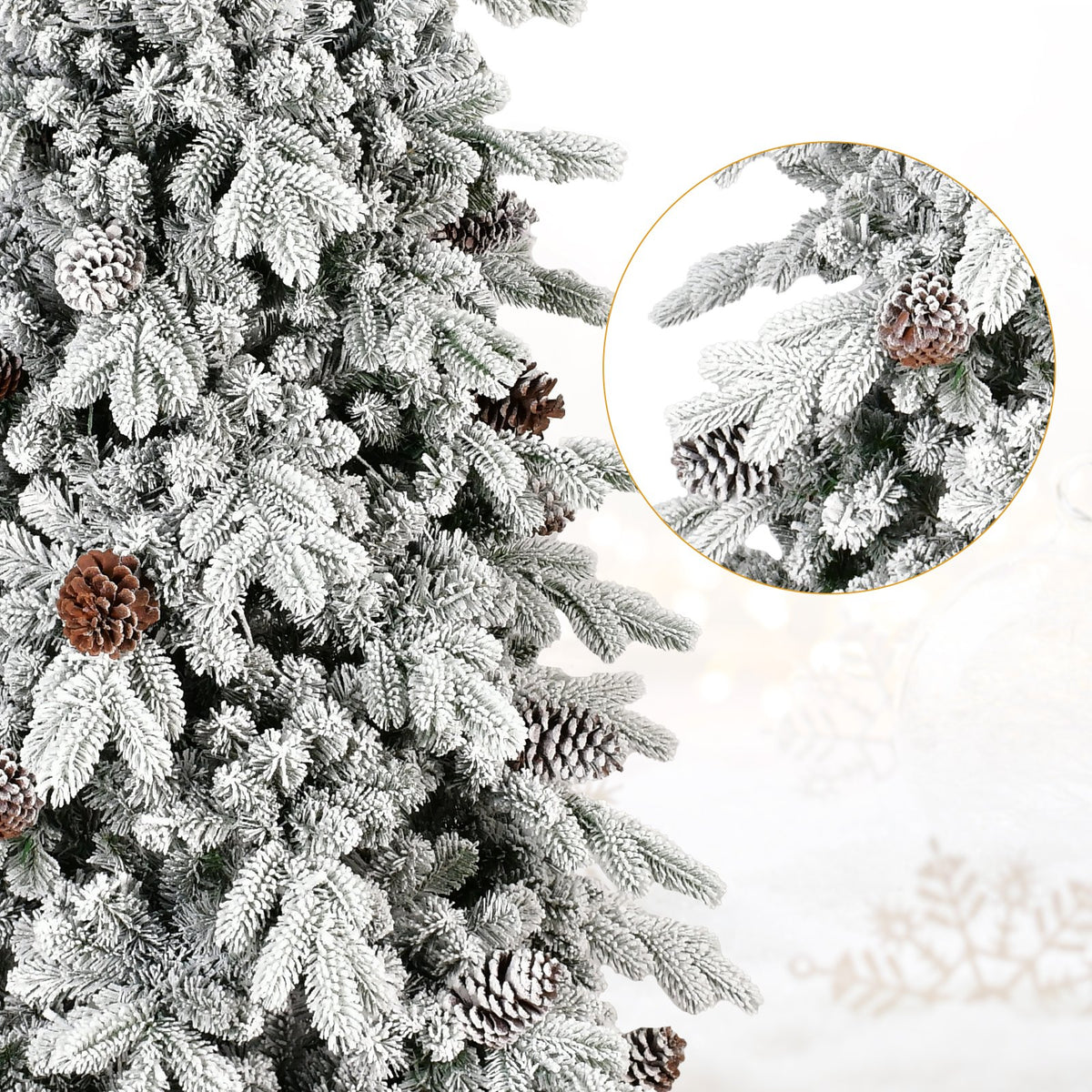 Frosted Mountain Spruce Artificial Christmas Tree with Pine Cones