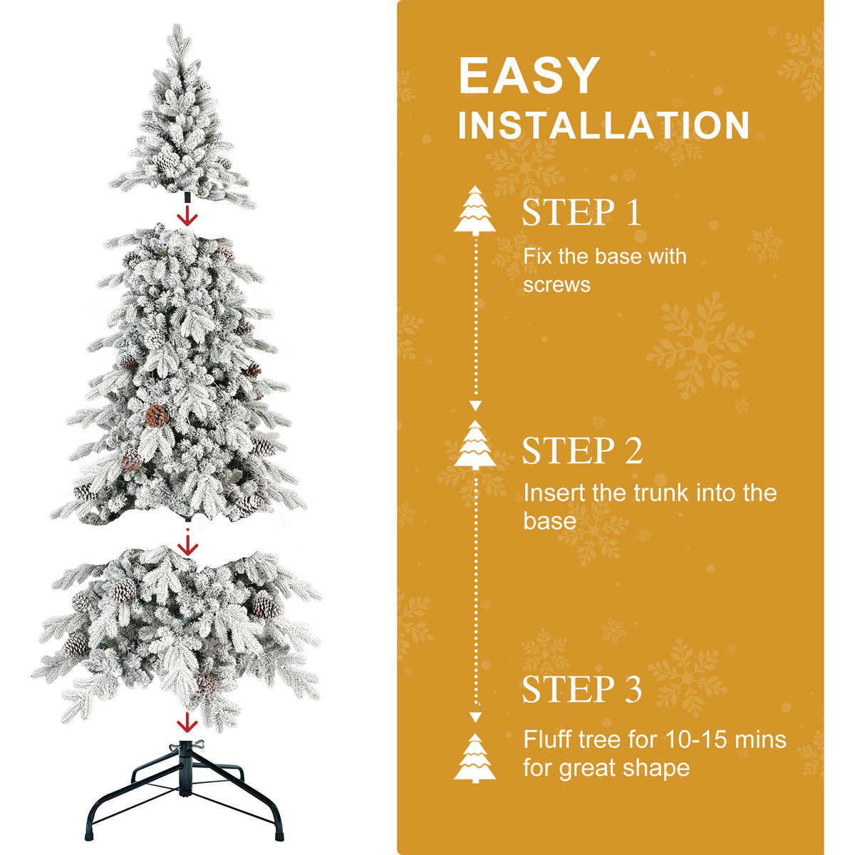 Frosted Mountain Spruce Artificial Christmas Tree with Pine Cones