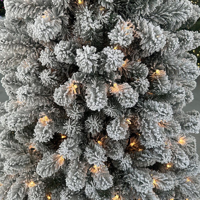King Flock Artificial Christmas Tree with Heavy Snow Covered Branches