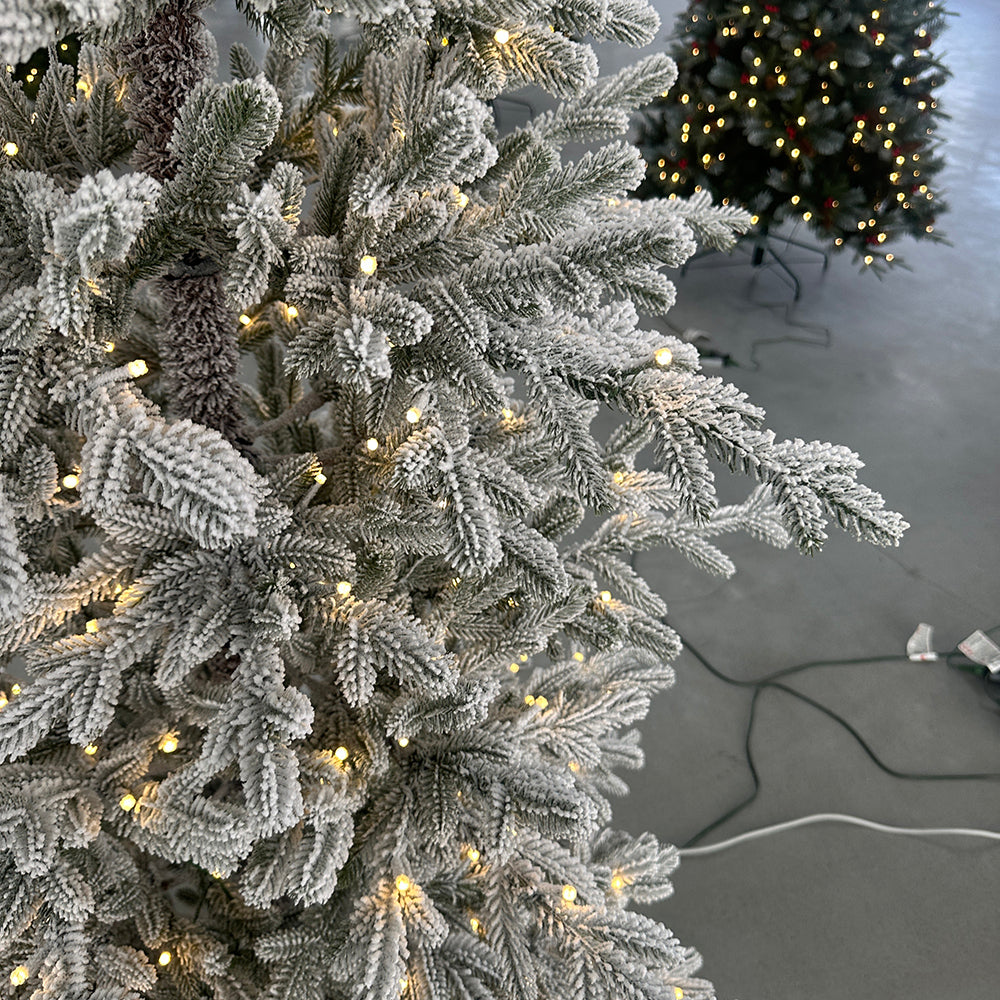 King Flock Artificial Christmas Tree with Heavy Snow Covered Branches