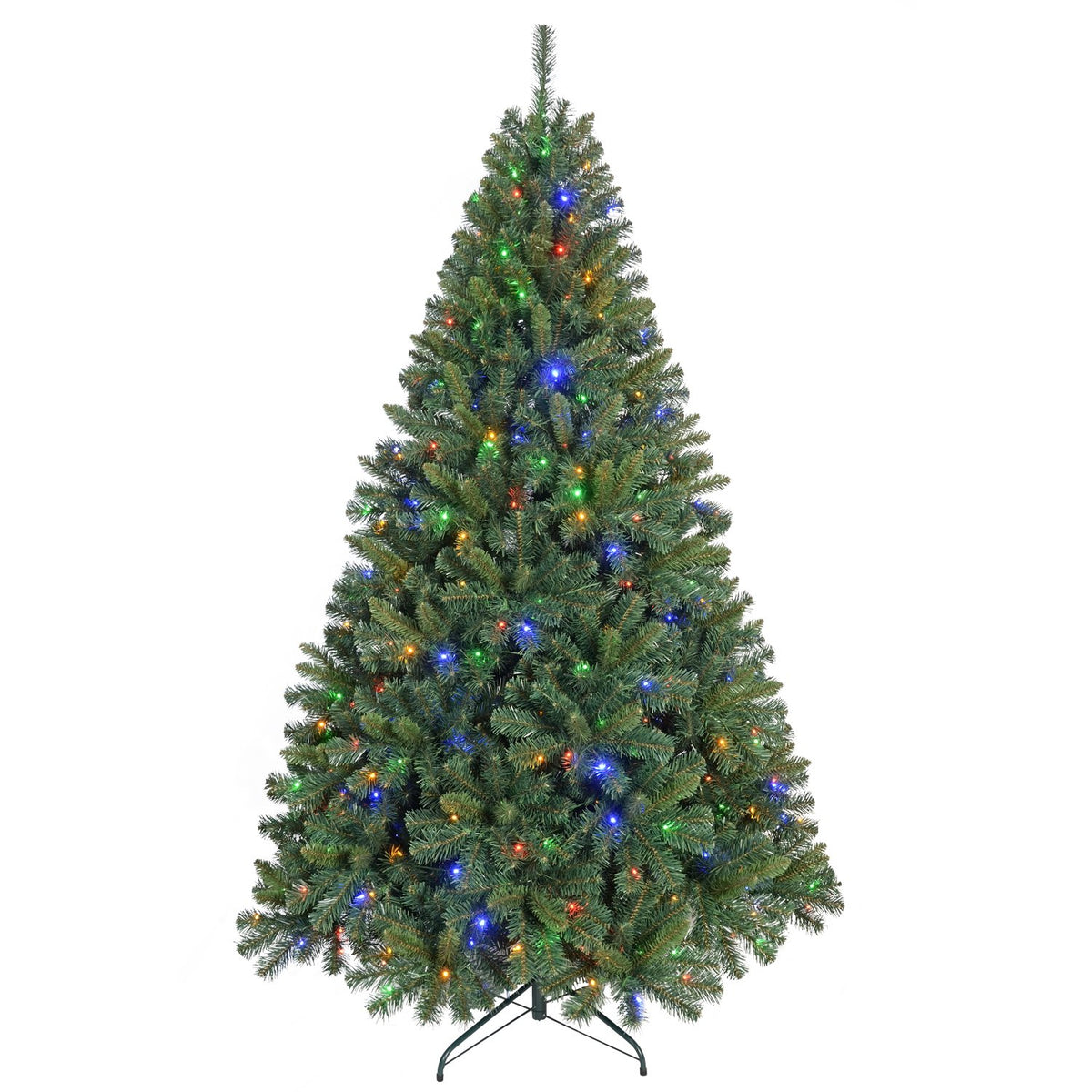 Full Pine Artificial Christmas Tree with Dual Color LED Lights