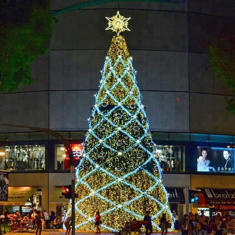 Large Outdoor Giant Christmas Tree with Multicolor LED Lights