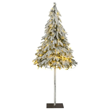 LED Artificial Christmas Tree with Flocked Snow and Lights
